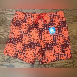 Mr Swim Geometric Swim Trunks In Red Size XL NWOT